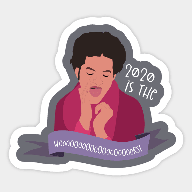 2020 Is The Worst Jean Ralphio Sticker by Cat Bone Design